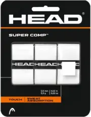 Super Comp Racquet Overgrip - Tennis Racket Grip Tape - 3-Pack, White
