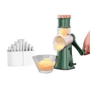 Kitchen Vegetable Fruit Slicer Cutter Shredder Food Manual Rotary Grater Chopper-Green