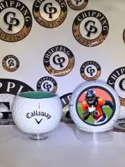 Custom "JERRY JEUDY" Auto Golf Ball Shot Glass - Hollowed Golf Ball