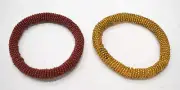 African 2 Masai Beaded Color Bangle Bracelets Kenya 4" (B)