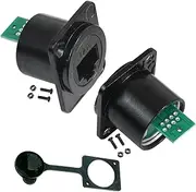 2PCS D-Type RJ45 Panel Mount Connector with PCB Board,CAT6 Female to Female Bulkhead Extension Interface Adapter