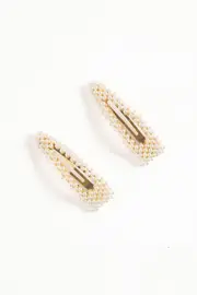 [PUP38] Carmen Hair Clip Set - Pearl White