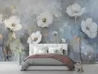 3D Flower Oil Painting Self-adhesive Removeable Wallpaper Wall Mural