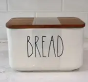 Rae Dunn Bread Box With Wooden Lid
