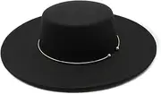 [Hcclijo] French Style 10CM Wide Brim Top Hat Socialite Wind Wind Wool Felt Fedoras Hat Wedding Dress Hat