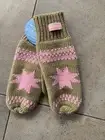 Life Is Good Gloves Mittens Light Brown Pink Snowflake Warm Cozy Cottage New