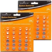 48 pc Assorted ALKALINE Button Coin Battery Cell Watch Calculator Flashlight E75