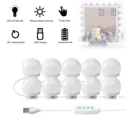 Make Up Mirror Lights 10 LED Kit Bulbs Vanity Light Dimmable Lamp US