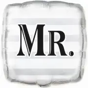 18" SQR Silver MR Mylar Balloon