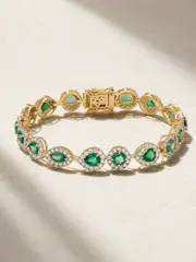 [HOUSE OF MERAKI] HOUSE OF MERAKI - Aura 18-karat Gold, Emerald And Diamond Bracelet - Green - One size One size Green