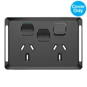 Clipsal Pro Double Powerpoint 10A + Extra Switch Skin Black