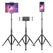 Aluminum iPad Stand Tripod, 65'' Adjustable Tripod Holder, 360 Degree Rotatin...