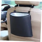 Hanging Car Trash Can Bin, Garbage Can PU Leather, Waterproof Litter Auto