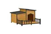 XXL Dog House Kennel Outdoor Raised Pet Enclosure Crate Indoor Exterior Home Furniture with Openable Roofs