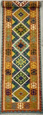 AFGHAN HANDKNOTTED KILIM HALLWAY RUNNER