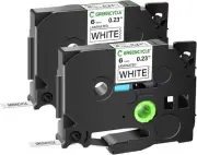 GREENCYCLE 1/4" Label Tape for Brother TZ211 TZe211 PT D210 H100 H110 D600 2PK