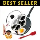 Deluxe 6-Cup Egg Poacher with Granite Nonstick Fry Pan - Eco-Friendly Cooking