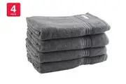 Onkaparinga Set of 4 600GSM Flinders Bath Towels (Charcoal)