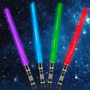 4 Pack 4 Colors Light Saber, LED Laser Sword with FX Sound (Motion Sensitive) and Realistic Handle, Expandable Lightsaber Toy for Kid Adult, Warriors and Galaxy War Fighter, Halloween Party, Xmas Gift