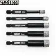 4pcs 6/8/10/12mm Diamond Drilling Core Bit Marble Stone Tile Hole Saw Quick-Fit