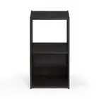 Furinno Cube Bookcase Standard 24.17 in Espresso Wood 3-Shelf with Open Back