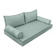 |SLIPCOVER ONLY| S2 Daybed Mattress Bolster Back Covers Contrast Trim Crib AD002