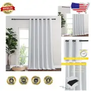 Greyish White Sliding Door Curtain with Blackout Features - 1 Panel