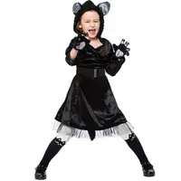 在飛比找蝦皮購物優惠-黑貓服裝角色扮演兒童萬聖節服裝女孩