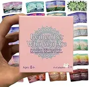 Positive Affirmations Cards Memory Matching Game REMEMBER WHO YOU ARE, Therapy Games for School Counselors and Therapists, Positive Affirmation Cards Game for Kids, Teens and Adults