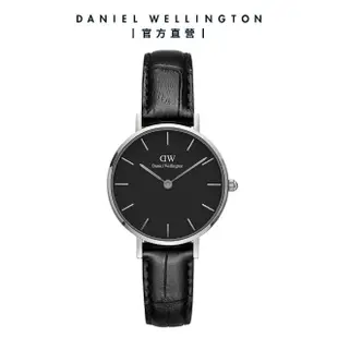 【Daniel Wellington】Petite Reading 28mm爵士黑壓紋真皮錶 絕版(DW手錶 DW00100235)