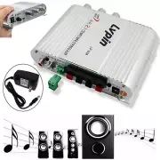 New Lvpin Mini Hi-Fi Stereo Amplifier Amp Radio MP3 200W 12V With Adapter