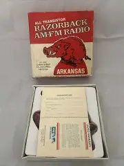 Vintage Arkansas Razorbacks AM/FM Radio Model 101 Excellent Working In Box RARE