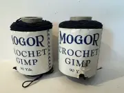 Mogor Crochet Gimp Vintage Crochet Thread 90 Yards Navy 1777 Lot Of 2 NOS