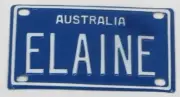 ELAINE NOVELTY NAME MINI TIN AUSTRALIAN LICENSE NUMBER PLATE