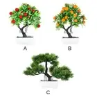 Ornaments Pine Tree Fake Flower Potted Artificial Plant Simulation Bonsai