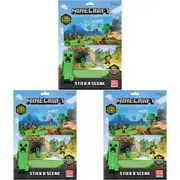 3x 100pc Minecraft Kids Stick A Scene Reusable Stickers Craft Activity Set 3y+