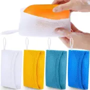 4 Pieces Soap Saver Pouch for Bar Soap, Loofah Bath Scrubber Exfoliating Spon...
