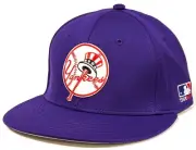 New York Yankees MLB OC Sports Q3 RARE Purple Hat Cap ProFlex Stretch Fit L/XL