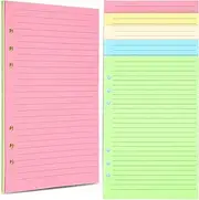 SHOWERORO A5 Loose Leaf Binder Paper 50pcs Planner Refill Paper 6 Hole Notebook Refills
