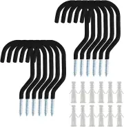 12 Pack Bike Hooks/Bicycle Storage Hooks Set, Wall Mount Screw Ceiling Utility H