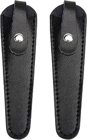 Scissor Storage Bag Protective Scissor Sleeve Cattlehide Cover for Hairdressing Tools Black 2pcs Set