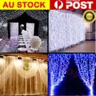 3x3m 300 Led Curtain Fairy Lights Wedding Outdoor Indoor Christmas Garden Party