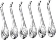 Vaguelly 6Pcs Stainless Steel Slotted Spoons Food Grade Colanders for Efficient Straining Kitchen Tools for Home Bars Restaurants and Hotels