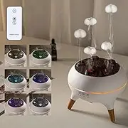 Newmelo Jellyfish Diffuser, Dynamic Jellyfish Air Humidifier, Diffuser with Sound-Activated Mist Show, Creative Jellyfishs Design Air Humidifier, with 7 Colors Led Lights and Remote Control (1Pc)
