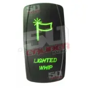 Waterproof On/Off Rocker LED Switch Custom "Lighted Whip" Green Sandrail RZR UTV