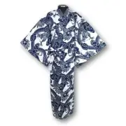 Japanese MEN'S KIMONO YUKATA OBI SET DRAGON WHITE NAVY LL SIZE NEW（61）