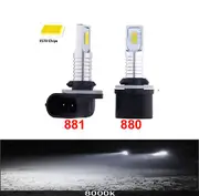 6000k-2pcs H27 881 880 Led Car Headlight Bulbs Dc12v 24v 12000lm 3000k 6000k White Yellow Auto Fog Light Lamp Driving Running Lamp H27-881 8000K