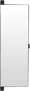 EDLE Wardrobe Mirror with Invisible Flush Door Sliding Mirror Inside, Built-in Swivel Full Length Dressing Mirror, Folding Dressing Mirror (Color : Black, Small : 80x35cm)