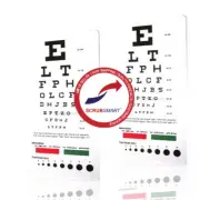 2 Piece Lot SNELLEN POCKET Medical Eye Exam Test Charts 6 foot distance - 2 Pack