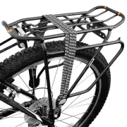 BV Bicycle Black Triple Elastic Strap & Silver Hooks Around Items on Most Racks